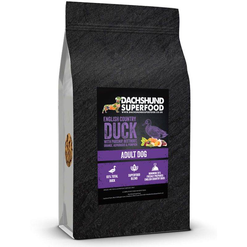 Dachshund Superfood English Country Duck Kibble - Adult - Allergy Rescue Recipe - Image 2