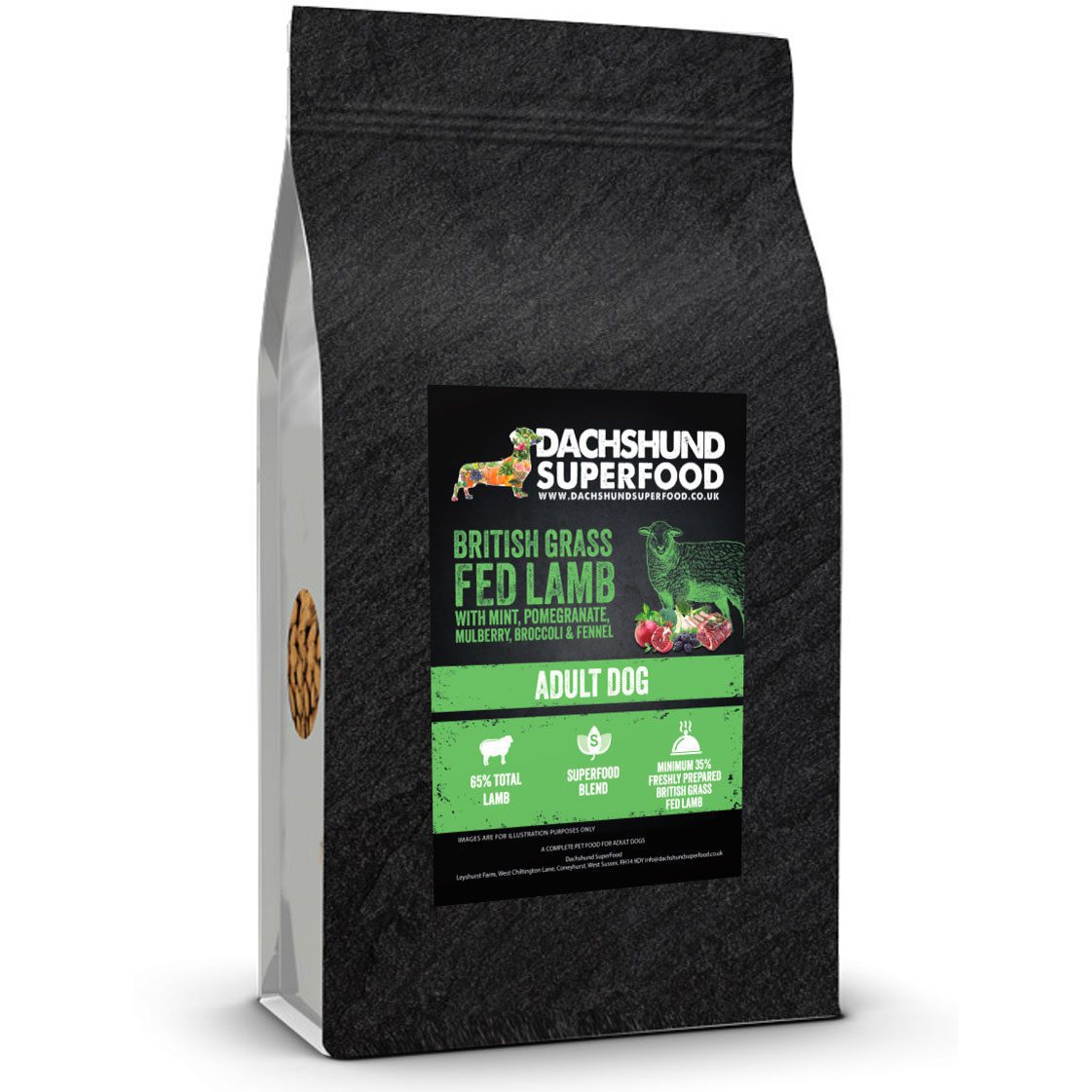 Dachshund Superfood British Grass Fed Lamb Kibble - Adult - Image 2