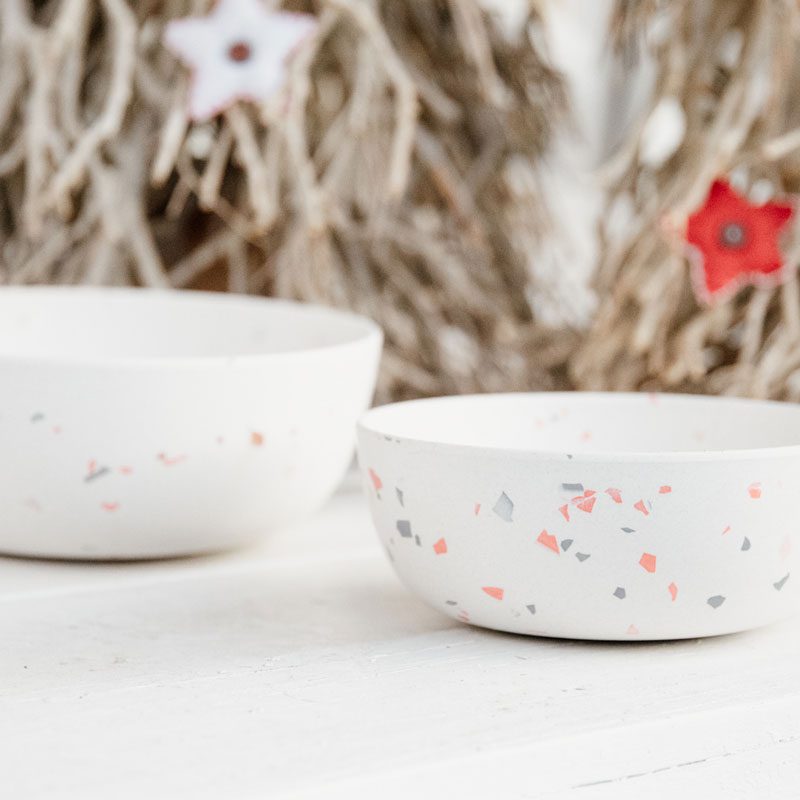 Kentucky Dogwear Terrazzo Dog Bowl White